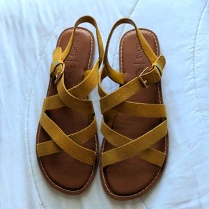 TOMS Mustard Yellow Sandals Size 8